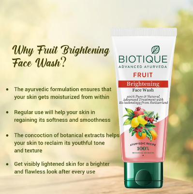 Picture of Biotique advanced ayurveda fruit brightening face wash ( exp. date 10/25) - 100ml