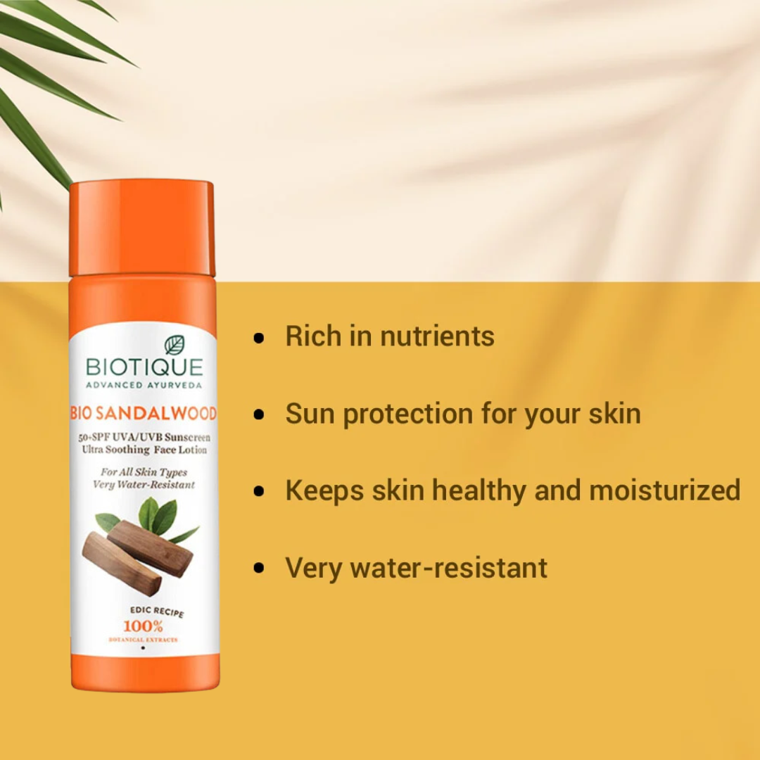 Picture of Biotique Bio Sun Shield Sandalwood 50+ SPF Sunscreen Lotion - 120ml