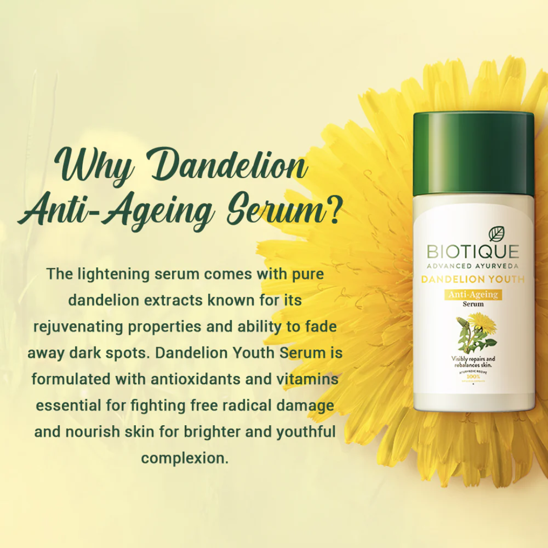Picture of Biotique Dandelion Youth Anti-Ageing Serum - 40ml