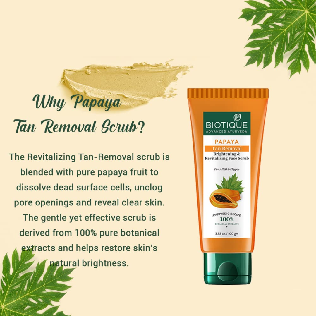 Picture of Biotique Papaya Tan Removal Face Scrub - 100g