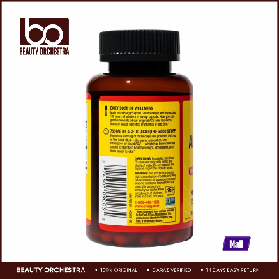 Picture of Bragg Apple Cider Vinegar Capsules - Vitamin D3 & Zinc - 750mg of Acetic Acid - 90 Capsules