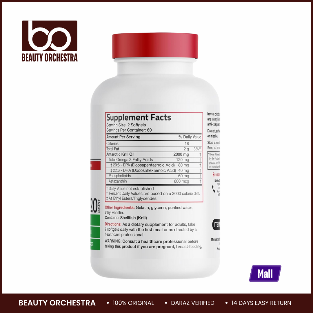 Picture of Bronson Antarctic Krill Oil 2000mg - 120 Softgels