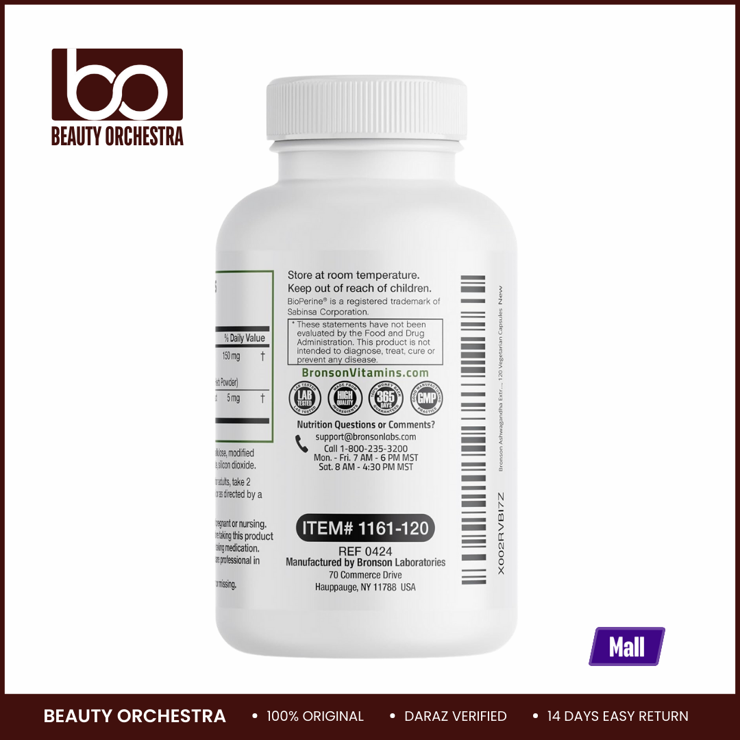 Picture of Bronson Ashwagandha Extra Strength 3000 mg - 120 Veg Capsules