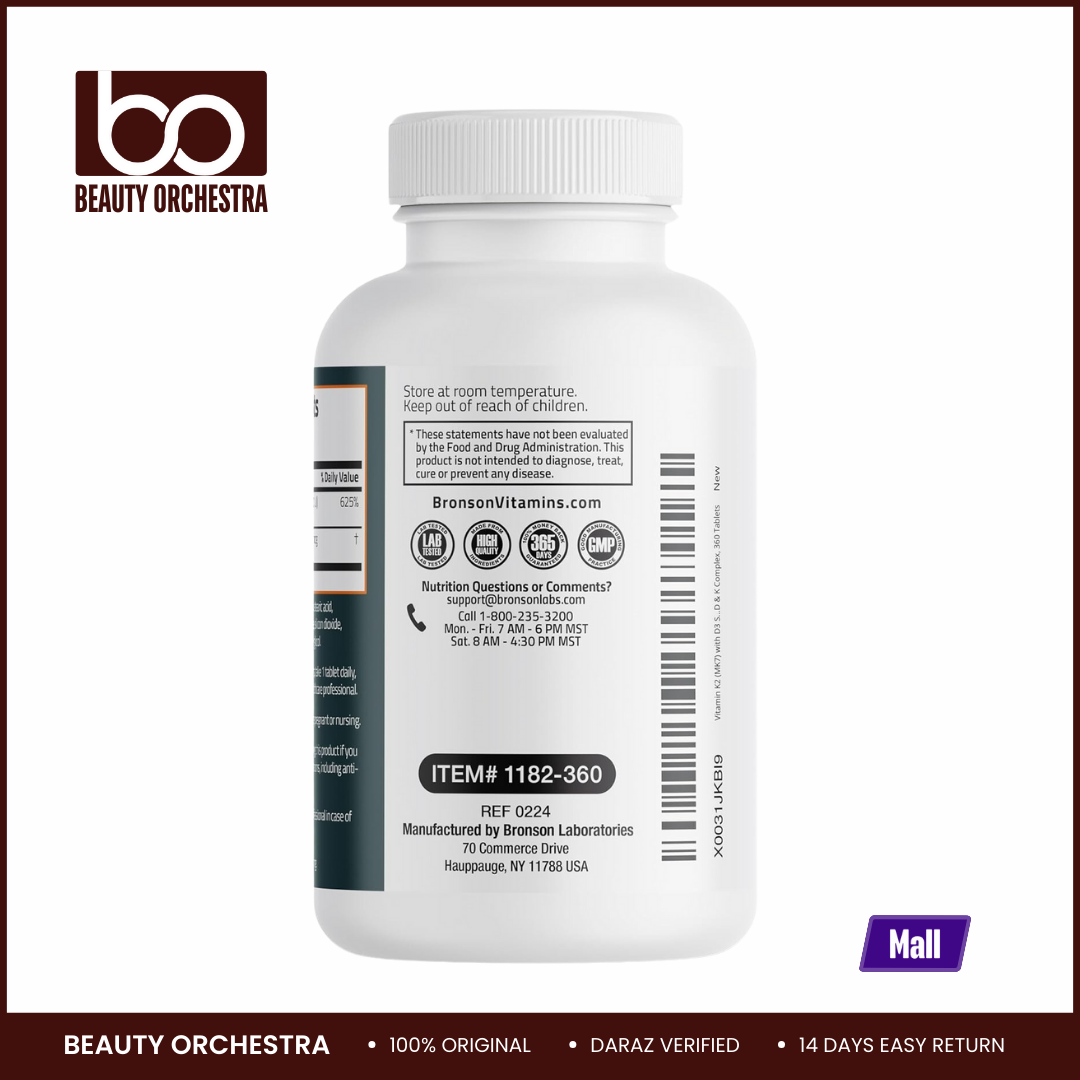 Picture of Bronson Basics Vitamin K2+D3 (MK7) Supplement - 360 Tablets