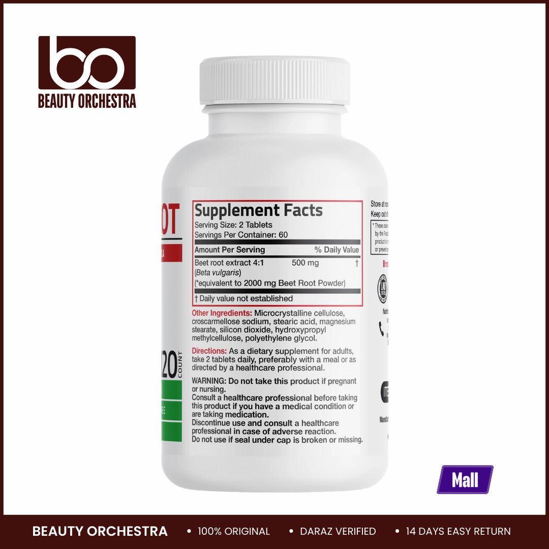 Picture of Bronson Beet Root Extra Strength 2000mg - 120 Count