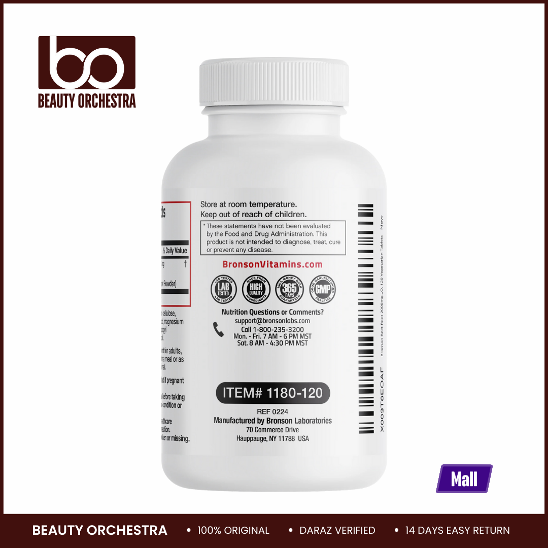 Picture of Bronson Beet Root Extra Strength 2000mg - 120 Count