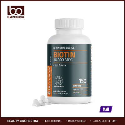 Picture of Bronson Biotin 10,000mcg, Supports Healthy Hair Skin and Nails Vegetarian150 Tablets