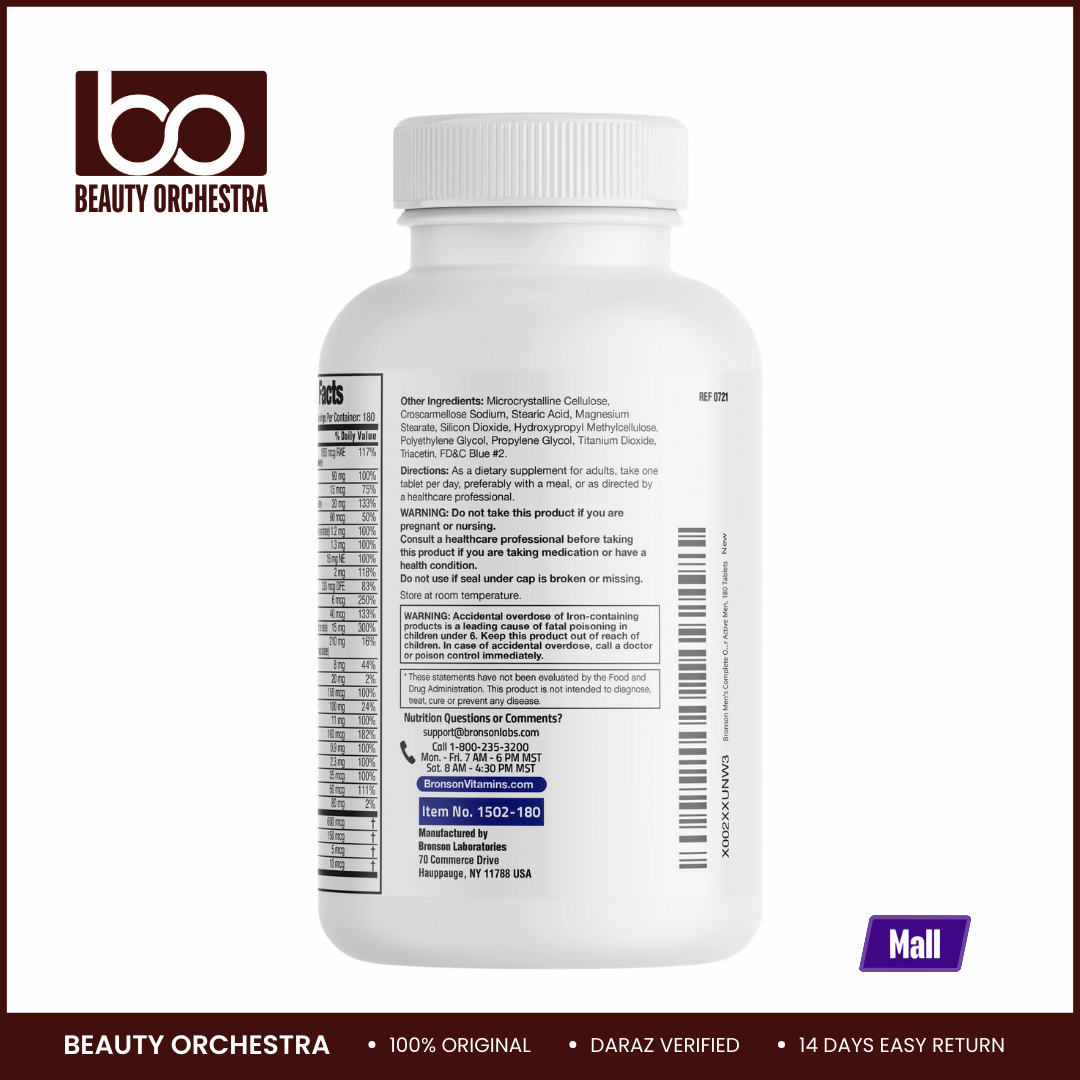 Picture of Bronson ONE Daily Men’s Complete Multivitamin - 180 Tablets