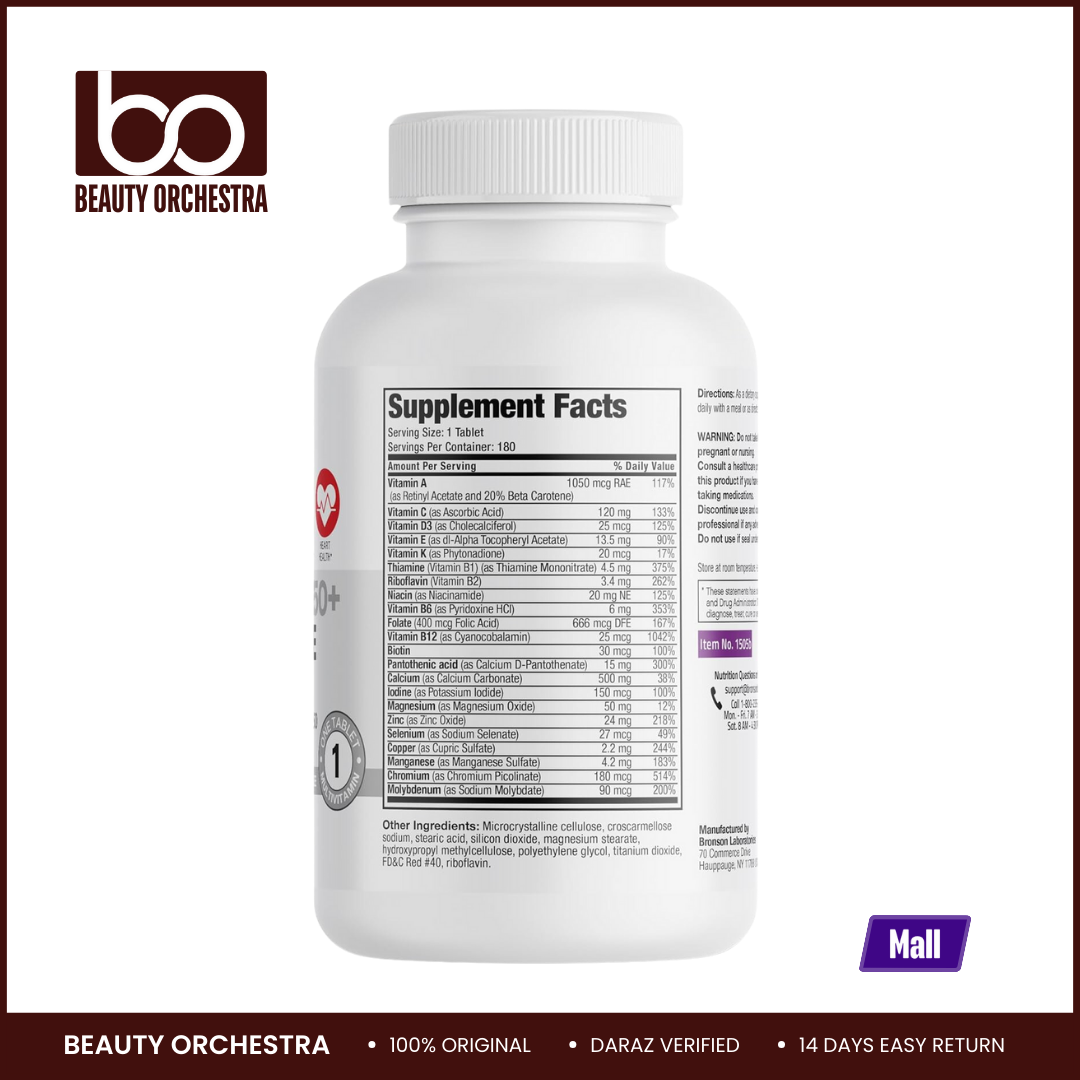 Picture of Bronson ONE™ Women’s 50+ Complete Once-Daily Multivitamin - 180 Tablets