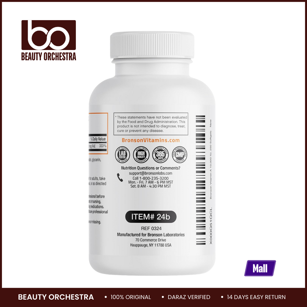 Picture of Bronson Vitamin A 10,000 IU - 250 Count