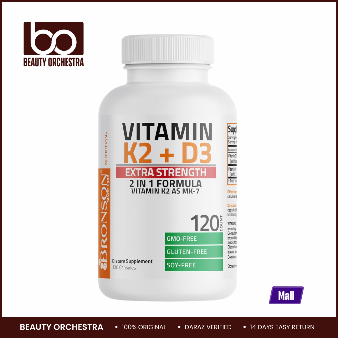 Picture of Bronson Vitamin K2 + D3 Extra Strength - 120 Capsules
