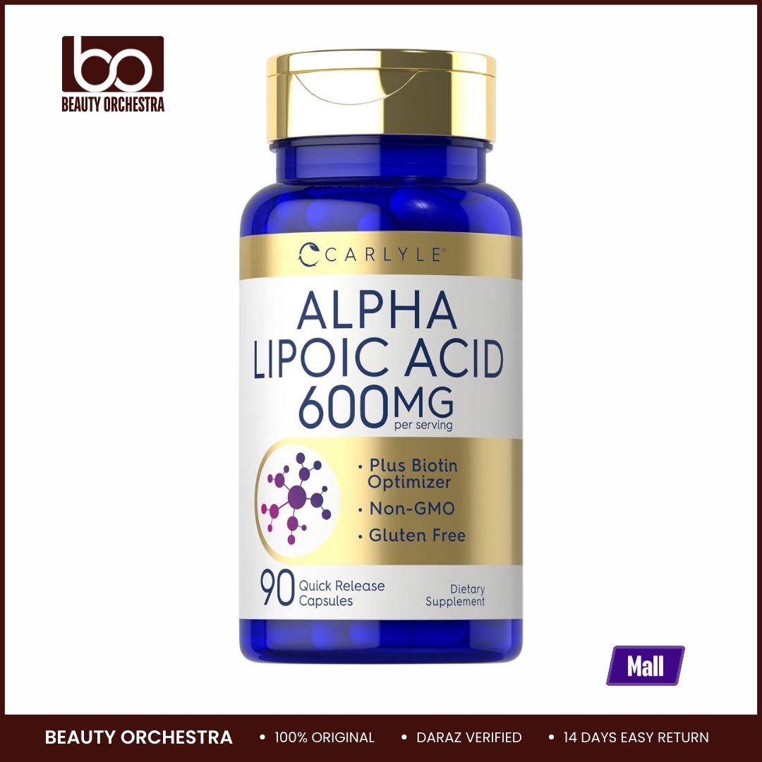 Picture of Carlyle Alpha Lipoic Acid 600mg | Plus Biotin Optimizer | 90 Capsules | Non-GMO & Gluten Free Supplement