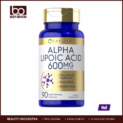 Picture of Carlyle Alpha Lipoic Acid 600mg | Plus Biotin Optimizer | 90 Capsules | Non-GMO & Gluten Free Supplement