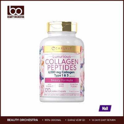 Picture of Carlyle Collagen Peptides with Vitamin C 6000mg 120 Caplets