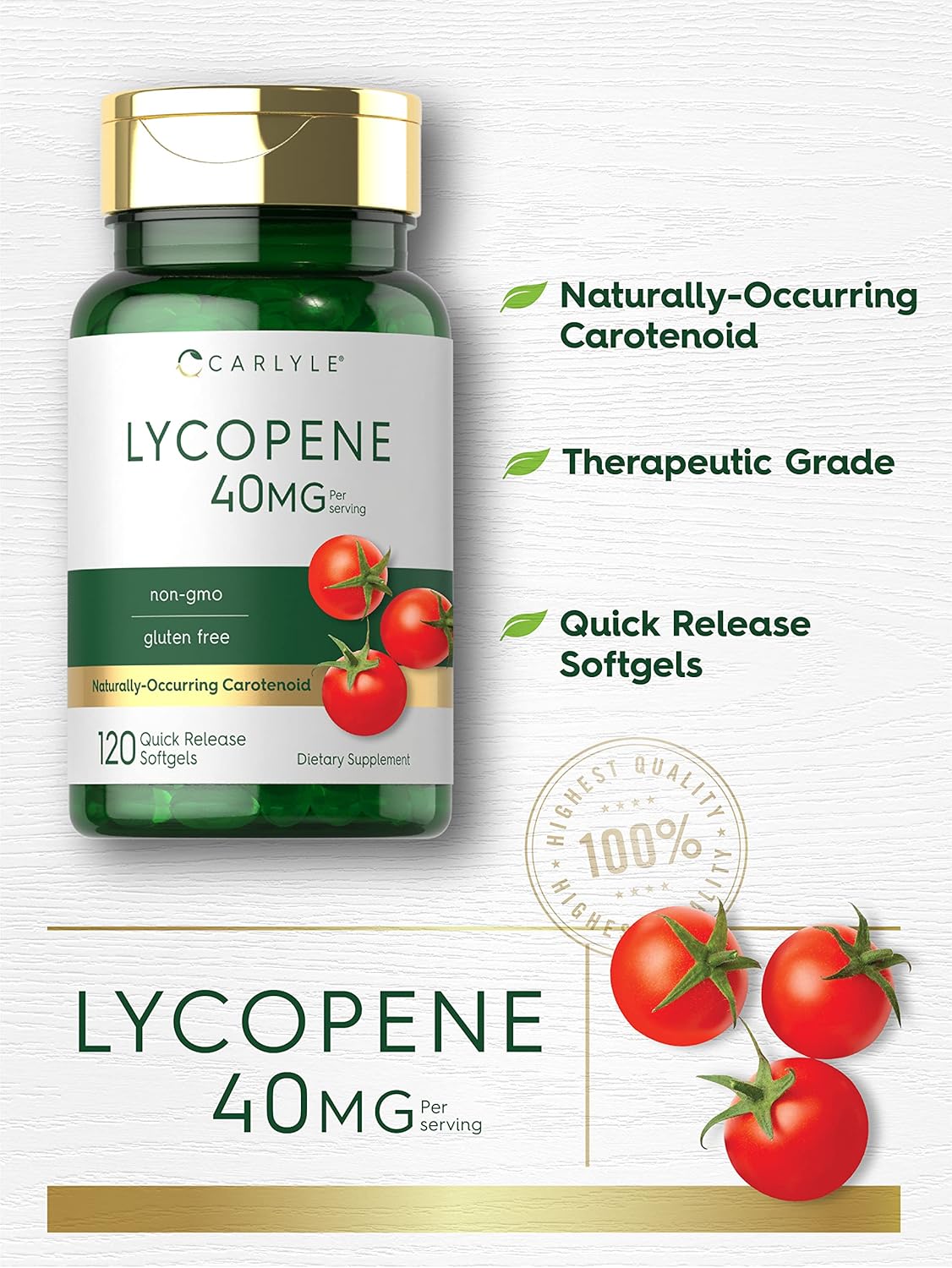 Picture of Carlyle Lycopene 40mg Naturally-Occurring Carotenoid 120 Softgels