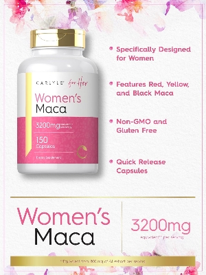 Picture of Carlyle Maca Root Capsules for Women 3200mg 150 Capsules