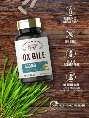 Picture of Carlyle Ox Bile Supplement | 500mg | 60 Capsules | Digestive Enzyme | Non-GMO & Gluten Free