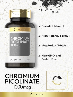 Picture of Carlyle Ultra Chromium Picolinate 1000mcg 360 Tablets Vegetarian Non-GMO Gluten Free
