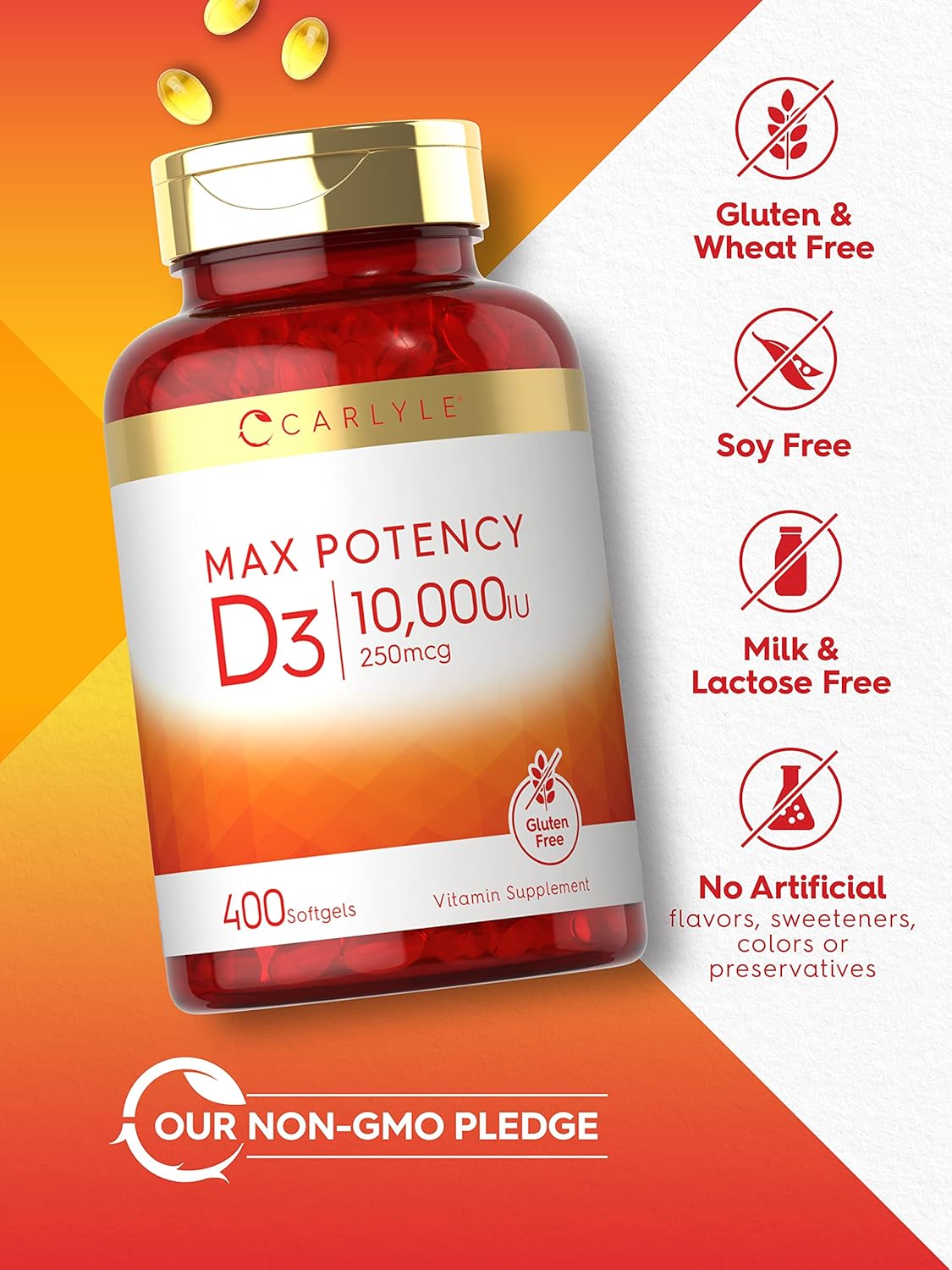 Picture of Carlyle Vitamin D 10000IU 400 Softgels Max Potency