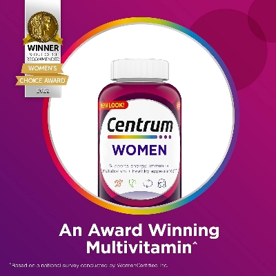 Picture of Centrum Women Multivitamin/Multimineral Supplement with Iron Vitamin D3 B Vitamins - 200 Tablets (Exp 04/26)
