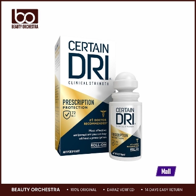 Picture of Certain Dri Prescription Strength Clinical Antiperspirant Roll-On for Hyperhidrosis &ndash; 72-Hour Sweat Protection Fragrance-Free, Doctor-Recommended for Men &amp; Women