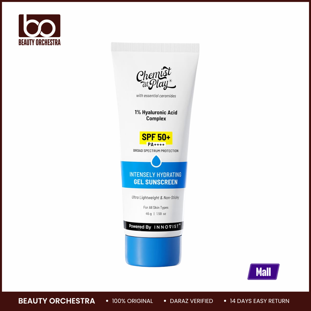 Picture of Chemist at Play Intensely Hydrating Gel Sunscreen SPF 50+ PA++++ With Hyaluronic Acid & Ceramides for Normal, Dry, Oily, Combination skin types 45gm
