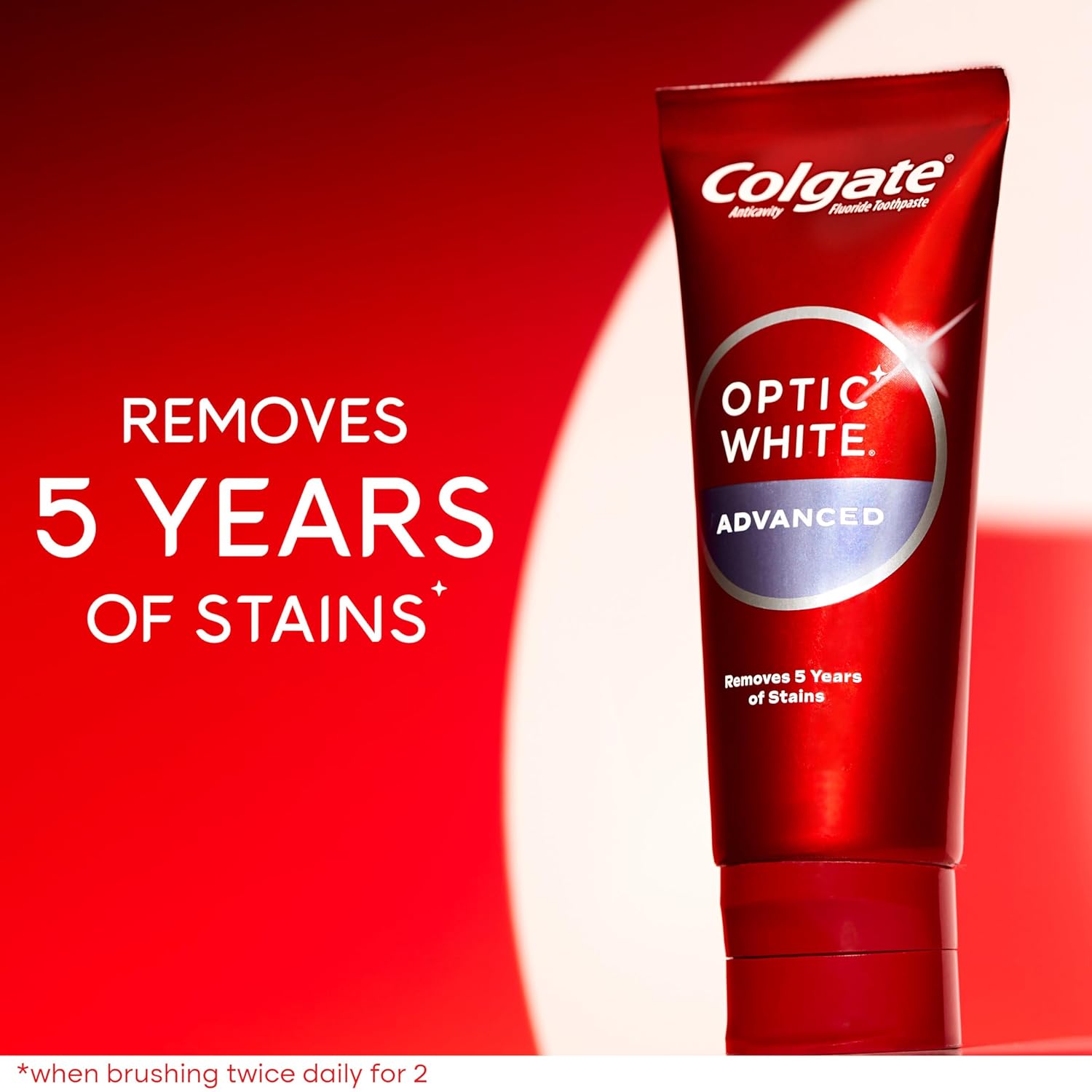 Picture of Colgate Optic White Advanced Hydrogen Peroxide Toothpaste 90gm (USA), Teeth Whitening Toothpaste Pack Enamel-Safe Formula Helps Remove Tea 1 Pack (Made In USA)