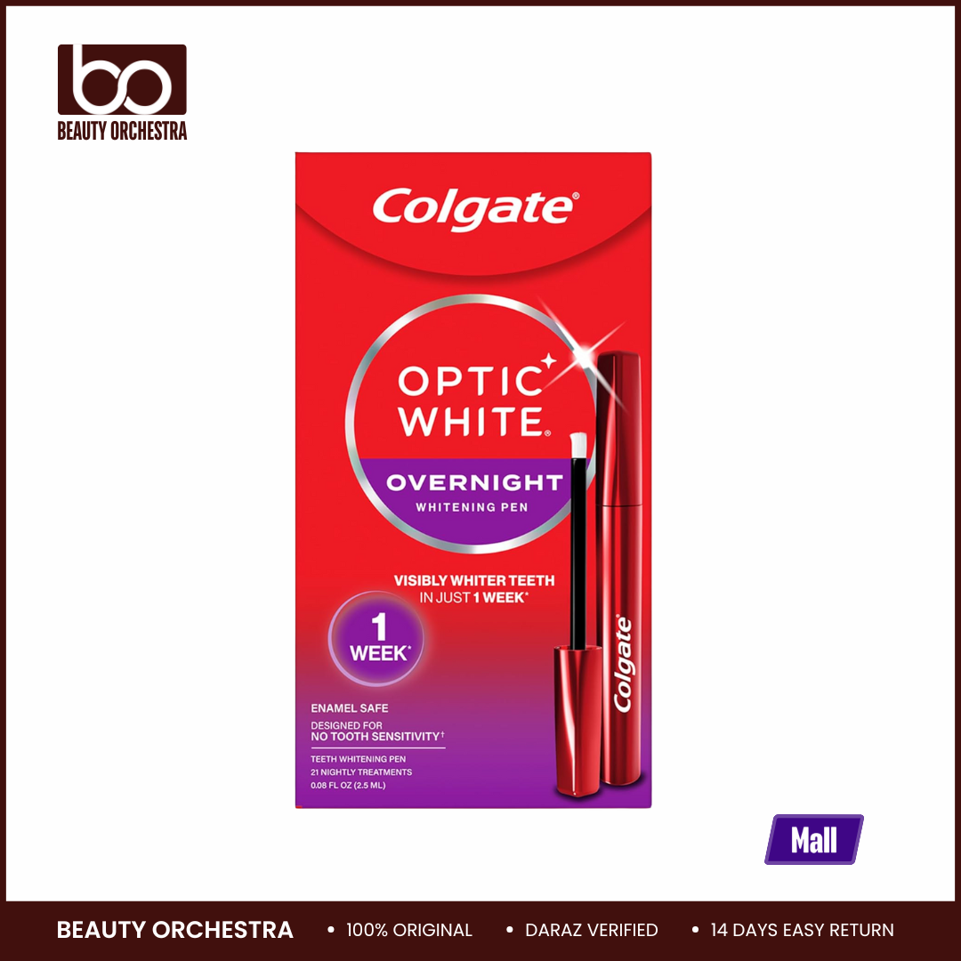 Picture of Colgate Optic White Overnight Teeth Whitening Pen, Teeth Stain Remover to Whiten Teeth, 35 Nightly Treatments, 0.08 Fl Oz (Made In USA)