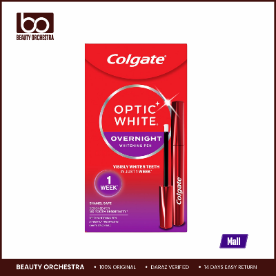 Picture of Colgate Optic White Overnight Teeth Whitening Pen, Teeth Stain Remover to Whiten Teeth, 35 Nightly Treatments, 0.08 Fl Oz (Made In USA)