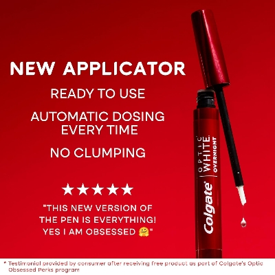 Picture of Colgate Optic White Overnight Teeth Whitening Pen, Teeth Stain Remover to Whiten Teeth, 35 Nightly Treatments, 0.08 Fl Oz (Made In USA)