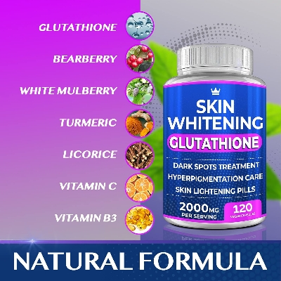 Picture of Crown Cosmetics Glutathione Skin Whitening Pills - 120 Capsules 2000mg Glutathione - Effective Skin Lightening Supplement - Dark Spots Melasma & Acne Scar Remover, Hyperpigmentation Treatment - Anti-Aging Antioxidant