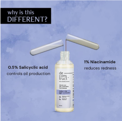 Picture of Deconstruct Salicylic Acid Oil Control Face Wash 0.5 Percent Salicylic Acid plus 1 percent Niacinamide 100 ml