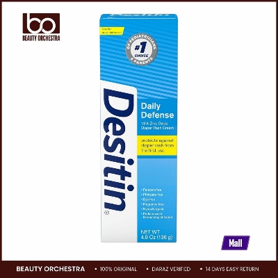 Picture of Desitin Daily Defense Baby Diaper Rash Cream with Zinc Oxide to Treat Relieve & Prevent diaper rash Hypoallergenic Dye- Phthalate- & Paraben-Free 4.8 oz