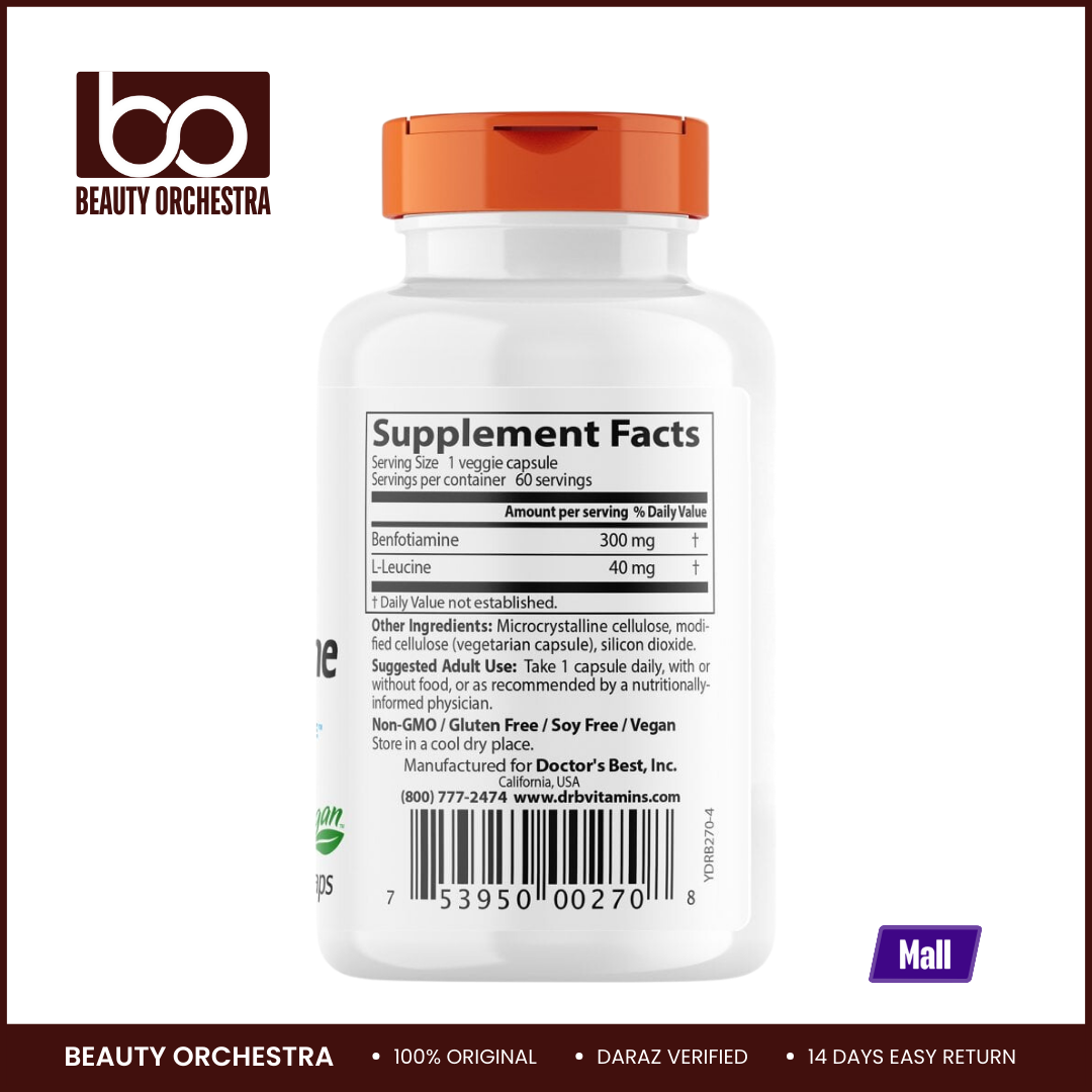 Picture of Doctor's Best Benfotiamine 300mg - 60 Capsules