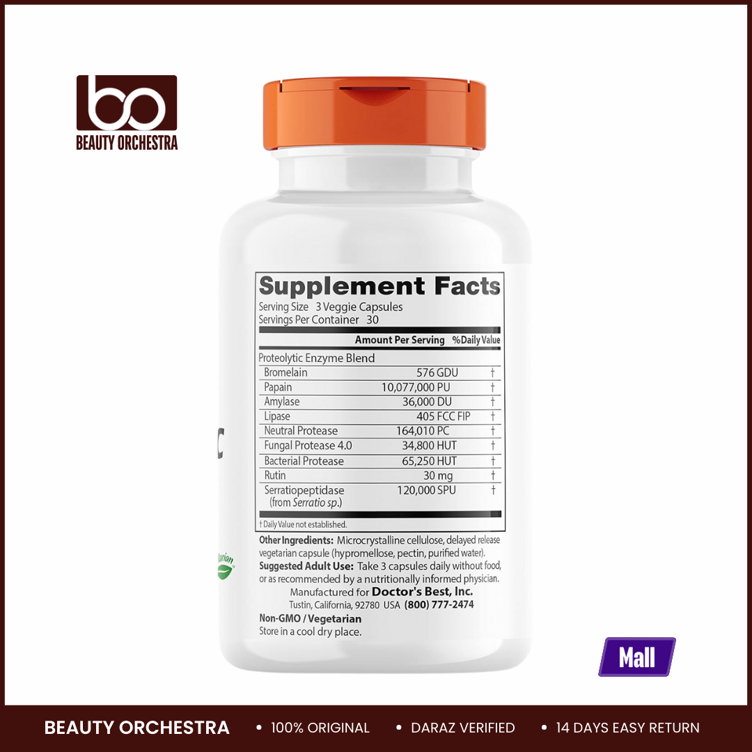 Picture of Doctor's Best Proteolytic Enzymes - 90 Veggie Caps