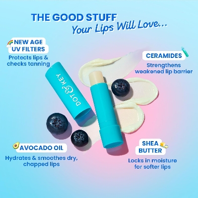 Picture of Dot & Key Barrier Repair Hydrating Lip Balm SPF 50 Blueberry Bliss Repairs Damaged Lip Barrier Non Tinted4.5 gm