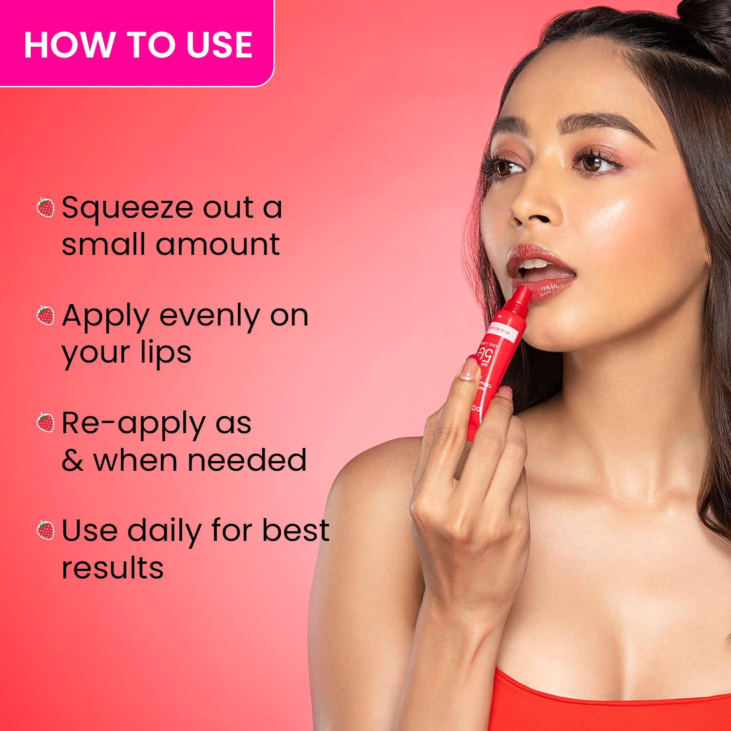 Picture of DOT & KEY Ceramide&Peptide Barrier Repair Lip Balm Spf 50,Pa+++|Red Romance|Uva/Uvb Lip Protection Soft Tinted Lip Moisturizer Boosts Collagen&Instantly Plumps Lip Prevents Pigmentation 10Gm