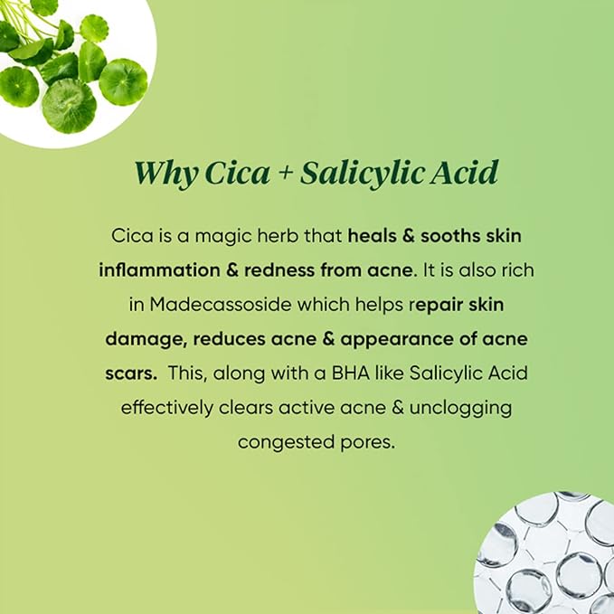 Picture of Dot & Key CICA Face Wash for Acne Prone Skin, 2% Salicylic Acid Face Wash with Green Tea | For Oily & Sensitive Skin | Sulphate Free Face Wash for Men & Women | Oil Control Face Wash with Zinc | 100ml