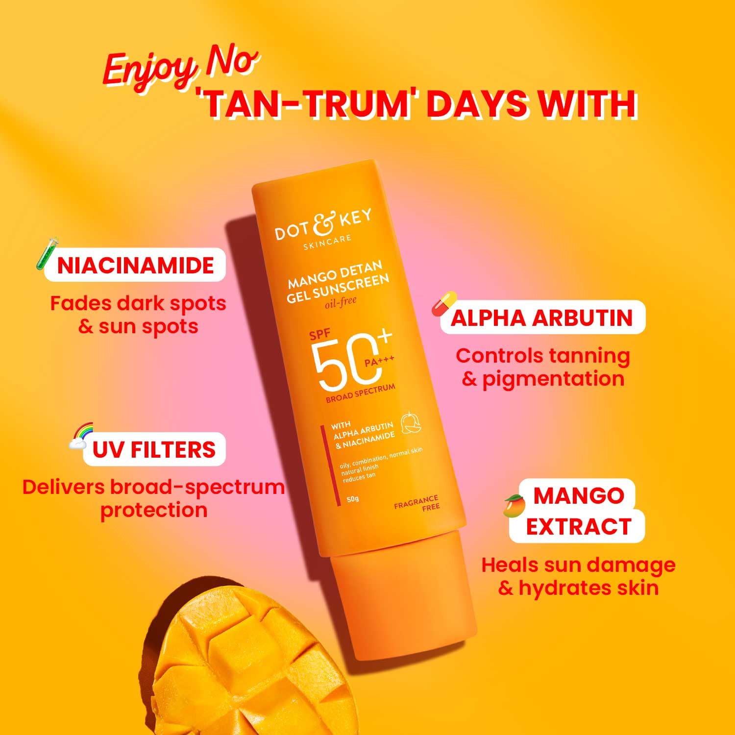 Picture of Dot & Key Mango Detan Gel Sunscreen SPF 50+ PA+++ 80g
