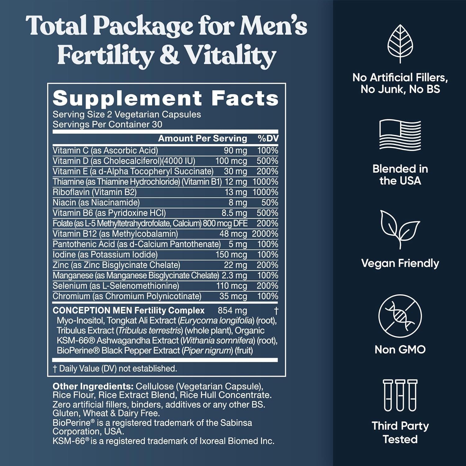 Picture of Eu Natural Conception For Him – Fertility Supplements for Men, Male Fertility Booster & Prenatal – 60 Veg Soft Capsules