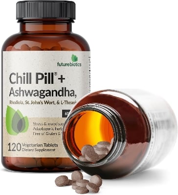 Picture of Futurebiotics Chill Pill + Ashwagandha Rhodiola St. John’s Wort & L-Theanine 120 Vegetarian Tablets
