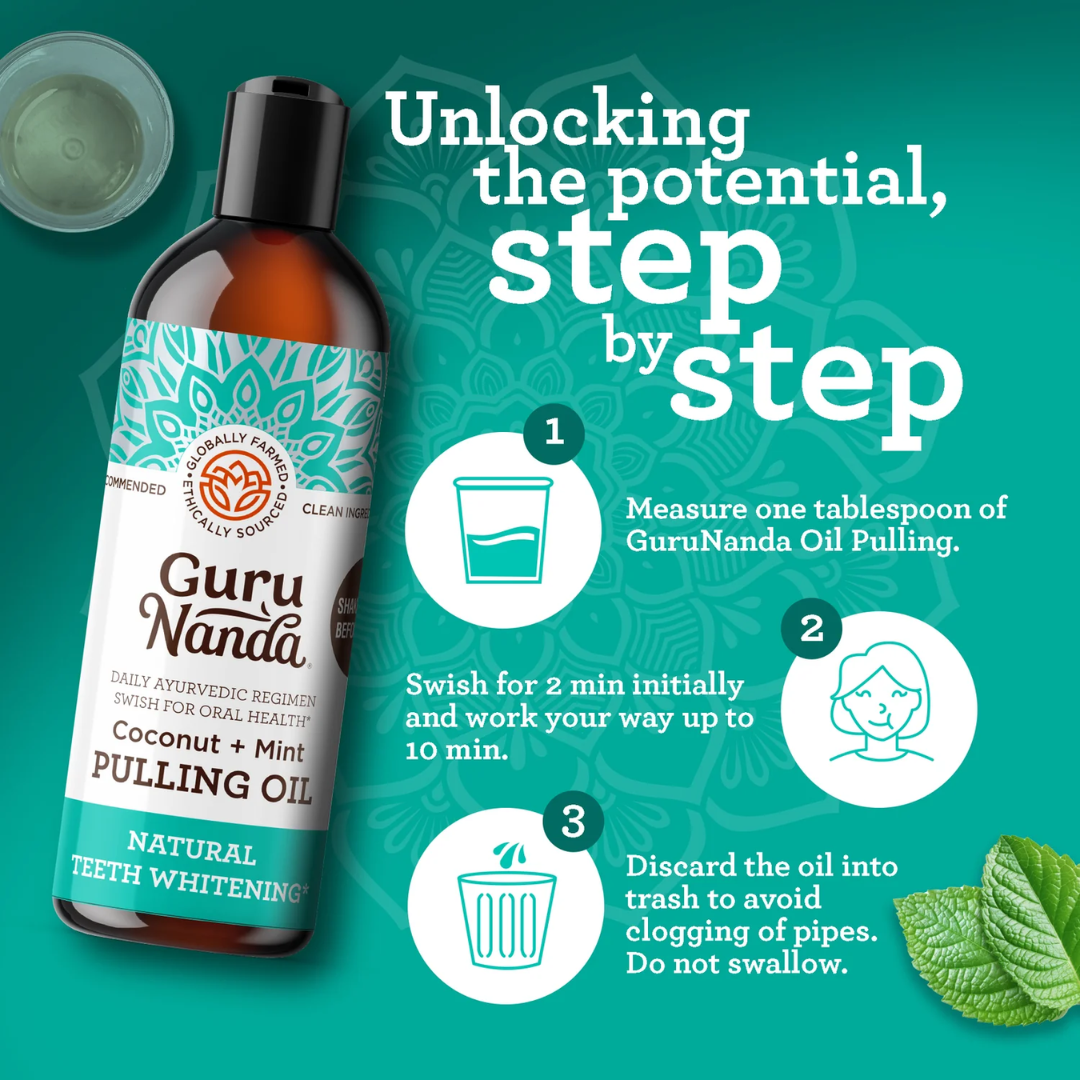 Picture of GuruNanda Coconut Oil Pulling, Fresh Breath & Whitening Mouthwash 237ML (Guru Nanda Oil Pulling Mouth Wash - USA)