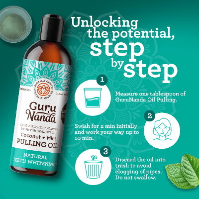 Picture of GuruNanda Coconut Oil Pulling, Fresh Breath & Whitening Mouthwash 237ML (Guru Nanda Oil Pulling Mouth Wash - USA)