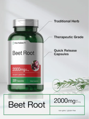 Picture of Horbaach Beet Root 2000mg per serving 220 Capsules