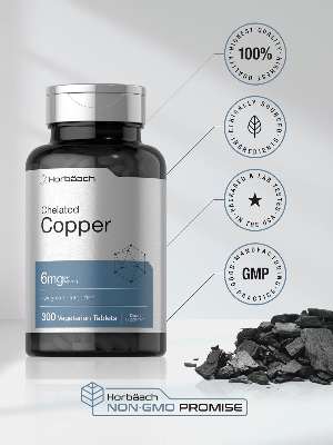 Picture of Horbaach Chelated Copper Supplement 6mg 300 Tablets