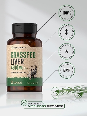 Picture of Horbaach Grass Fed Beef Liver 4500mg  90 Capsules