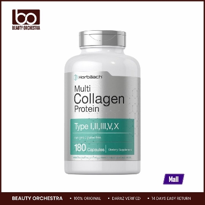 Picture of Horbaach Multi Collagen Protein 2000 mg Hydrolyzed Collagen Type I, II, III, V, X - 180 Capsules