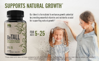 Picture of KTD BIOLABS BeTall Height Growth Maximizer For ages 5-25 - 60 capsules