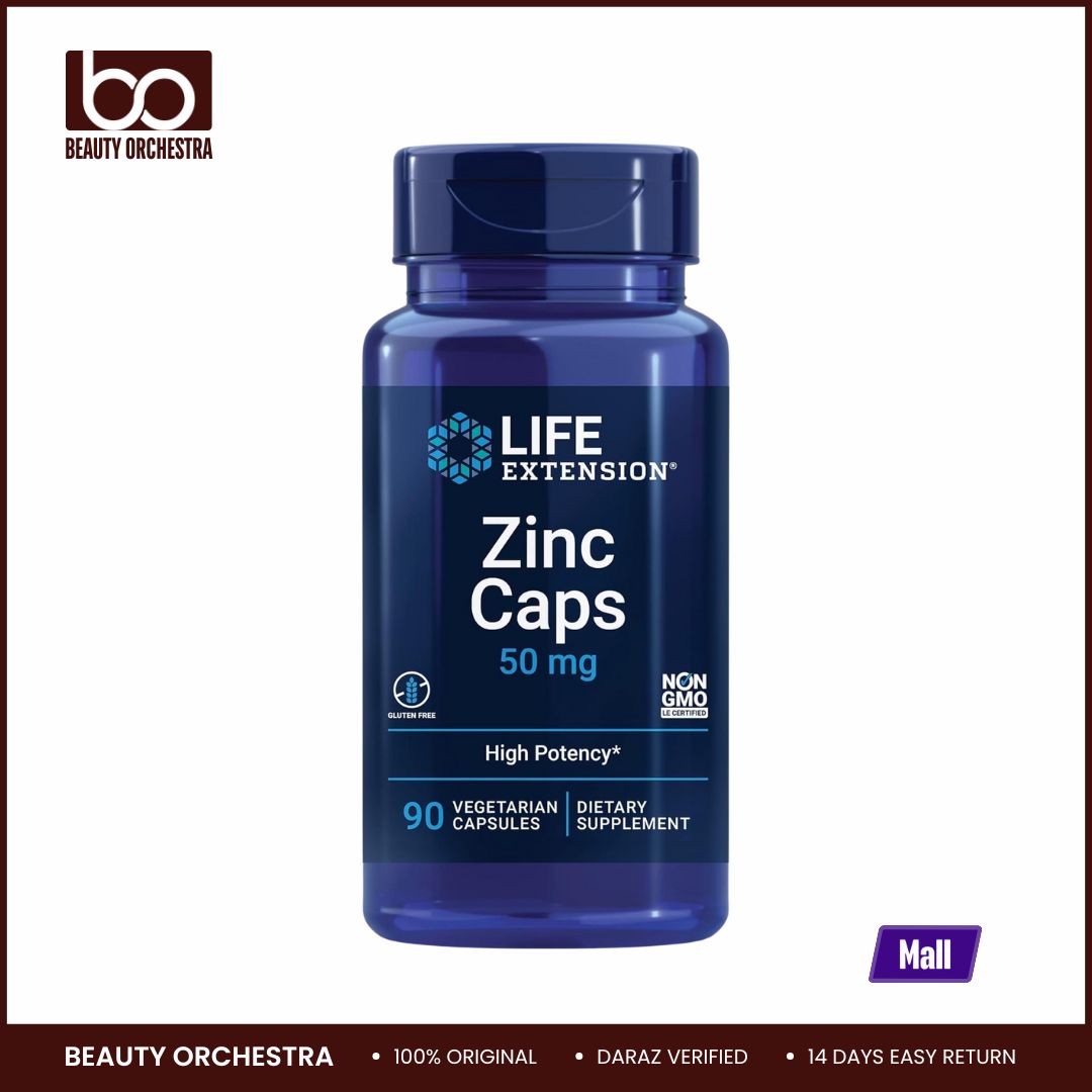 Picture of Life Extension Zinc Caps 50 mg Support the body's immune defenses 90 vegetarian capsules