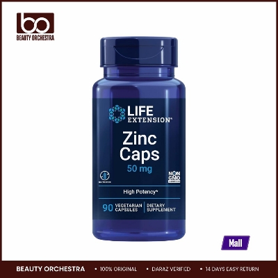 Picture of Life Extension Zinc Caps 50 mg Support the body's immune defenses 90 vegetarian capsules